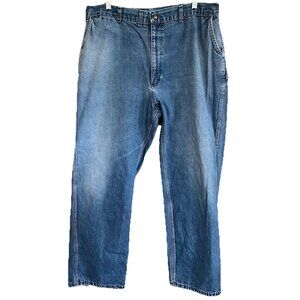 Vtg Mens Osh Kosh B'Gosh Carpenter Jeans Union Made Sanforized USA 38x30 Dstrssd
